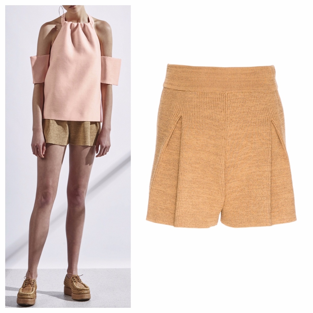 C/MEO Gold Metallic Festival Knit Shorts